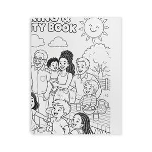 Family Reunion Coloring & Activity Book for Kids, Printed Reunion Favor, Kids Coloring Pages, Reunion Party Games, Family Reunion Gift Book image 1