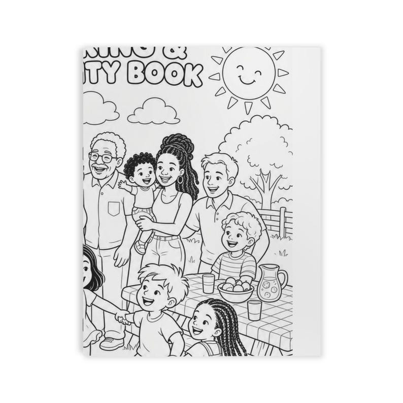 Family Reunion Coloring & Activity Book for Kids, Printed Reunion Favor, Kids Coloring Pages, Reunion Party Games, Family Reunion Gift Book image 1