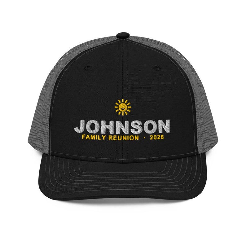 Custom Family Reunion Hat, Personalized Embroidered Trucker Cap with Name 2026 image 2