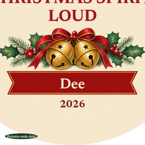 Funny GLP-1 Christmas Ornament, Food Noise Silenced Christmas Spirit Loud, Custom Name Ceramic imagem 4