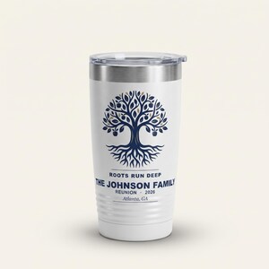 Personalized Black Family Tumbler for Reunion 2026, Custom Name Cup, Roots Run Deep, Matching Family Gift, Insulated Drinkware, Free Shippin image 1