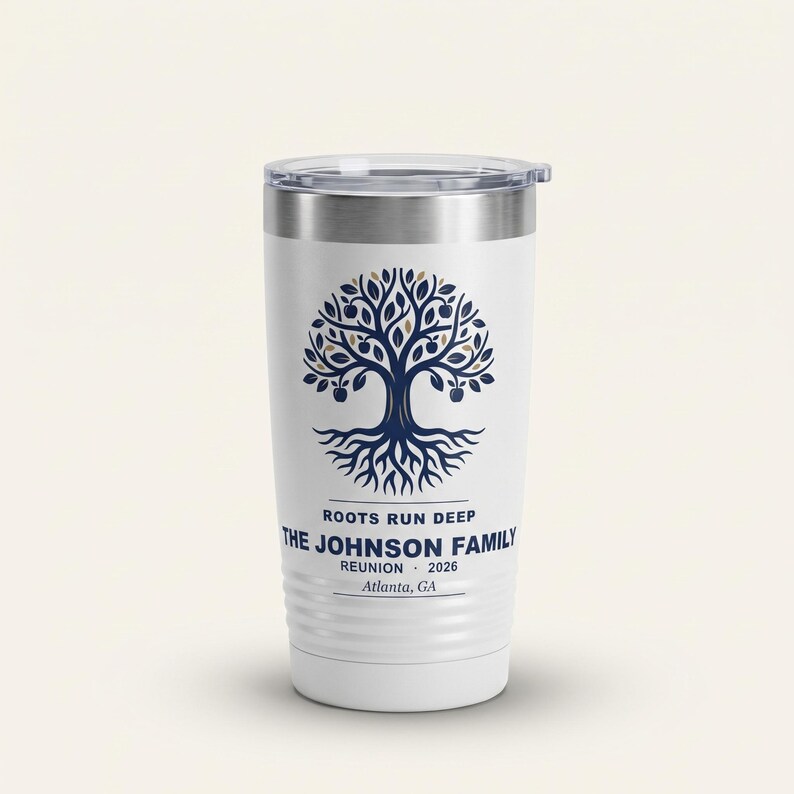 Personalized Black Family Tumbler for Reunion 2026, Custom Name Cup, Roots Run Deep, Matching Family Gift, Insulated Drinkware, Free Shippin image 1