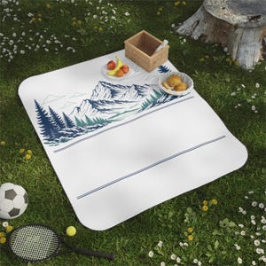 Manta de picnic personalizada para reunión familiar en cabaña de montaña / Nombre, año y ubicación personalizados / Regalo a juego para la reunión de 2026 imagen 5