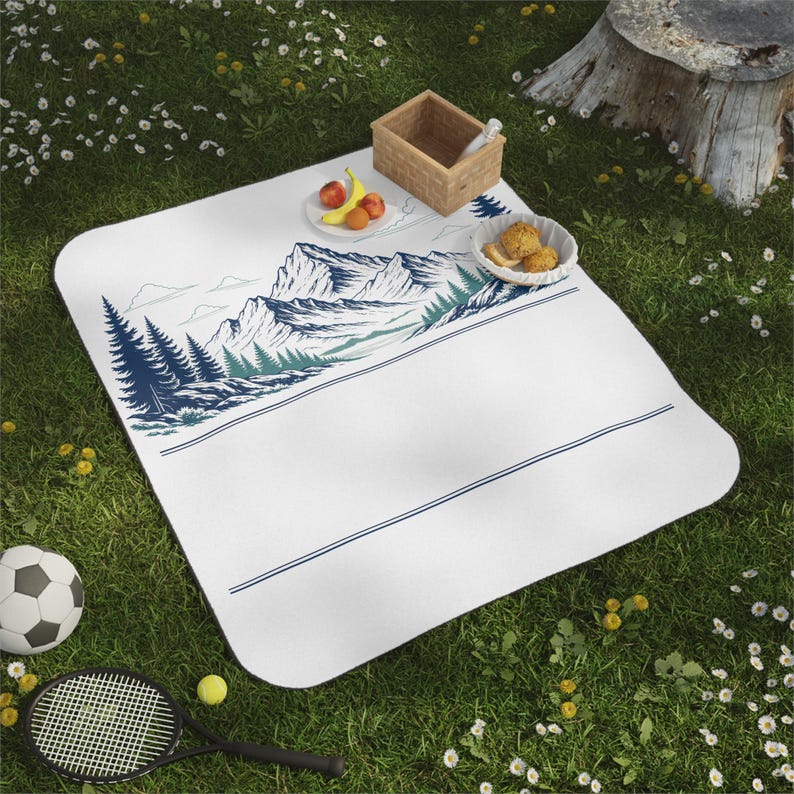 Manta de picnic personalizada para reunión familiar en cabaña de montaña / Nombre, año y ubicación personalizados / Regalo a juego para la reunión de 2026 imagen 5
