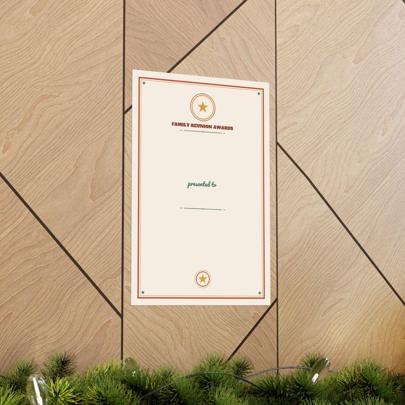 Personalized Family Reunion Award Poster, Custom Traveled Farthest Award, Oldest Reunion Member Print, Youngest Reunion Keepsake, 12x18 Art image 5