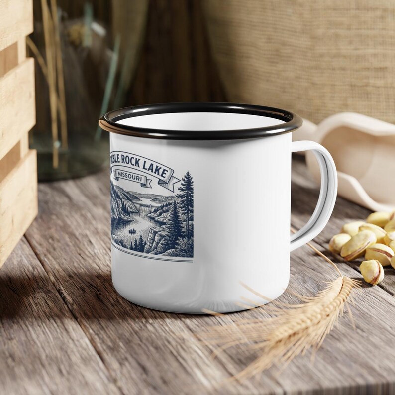 Personalized Table Rock Lake Enamel Mug for Family Reunion 2026, Custom Lake Reunion Mug, Camping Trip Coffee Mug, Matching Reunion Cup Gift image 3