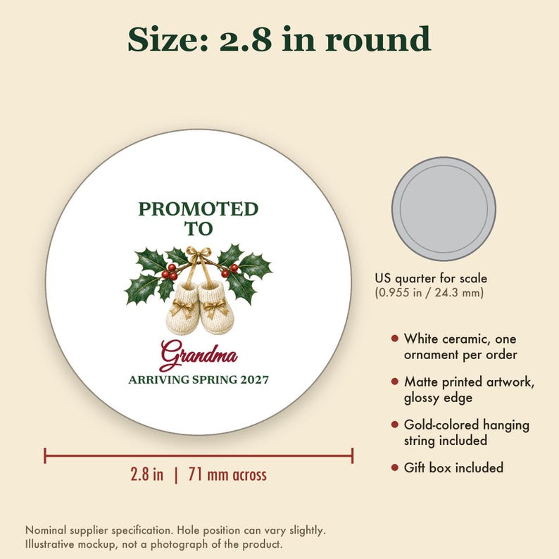 Promoted to Grandma Ornament 2026, Pregnancy Announcement Christmas Gift Personalized bild 5