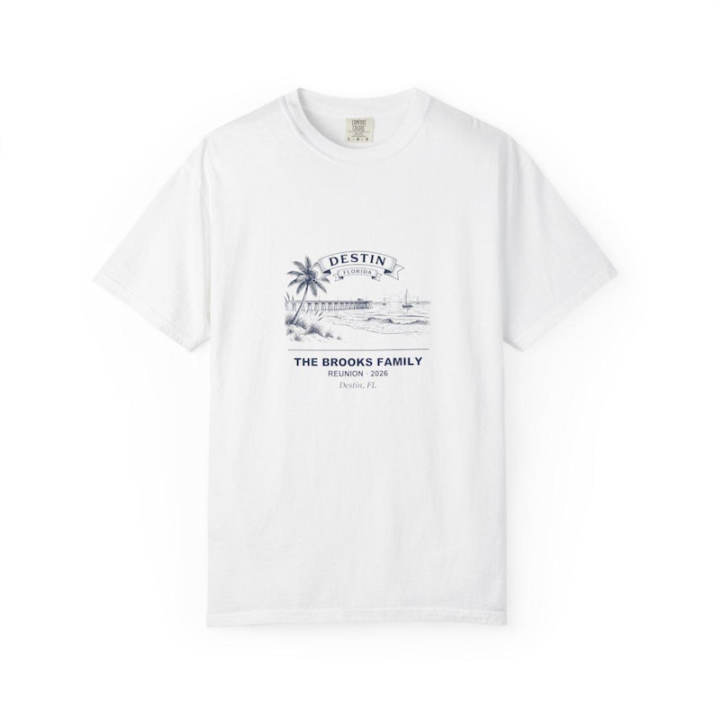 Destin Reunion 2026 Matching Shirt, Personalized Tee for Gulf Coast Trip, Custom Beach Reunion T-Shirt, Family Gift Shirt with Custom Name Bild 1