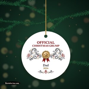 Official Christmas Grump Ornament, Funny Award Custom Name Ceramic Gag Gift 2026 画像 6