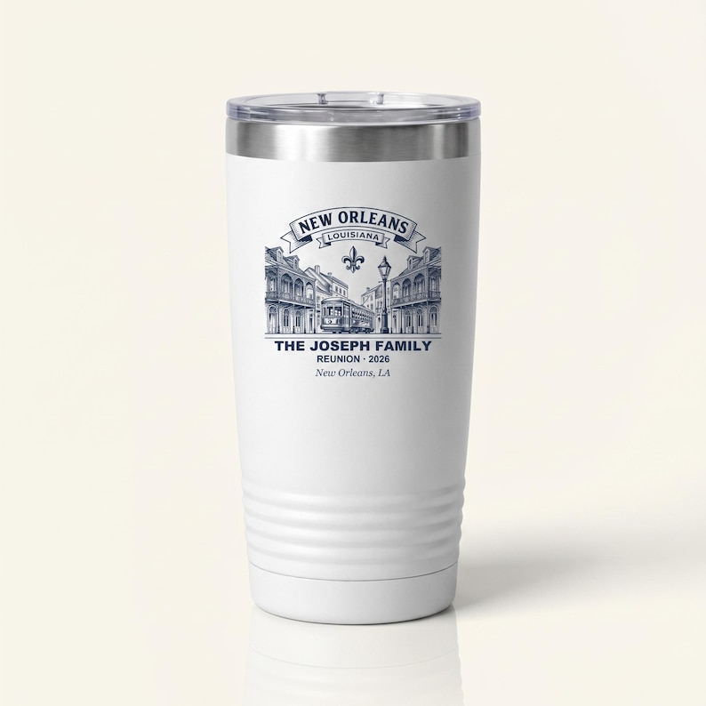 Personalized New Orleans Family Reunion Tumbler 2026, Custom French Quarter Mug, Insulated NOLA Gift Cup, Keepsake Travel Souvenir image 1