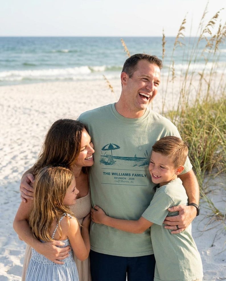 Family Reunion Beach Shirt 2026, Custom Name Personalized Matching Group Tee 画像 1
