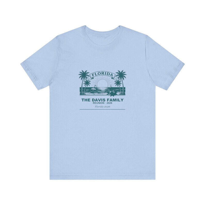 Florida Family Reunion 2026 Shirt, Personalized Custom Name Matching Group Vacation Tee, Beach Trip Summer Cruise Shirts, Reunion Gift 画像 2
