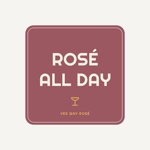 Rose All Day Koozie - Funny Wine Cooler for Rose Lovers, Party Gift, Personalized Custom Can Sleeve, Summer Drink Holder, Wedding Favor image 3