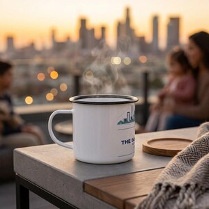 Family Reunion Enamel Mug Personalized City Name Custom Camp Coffee Cup 2026 Keepsake Gift image 1