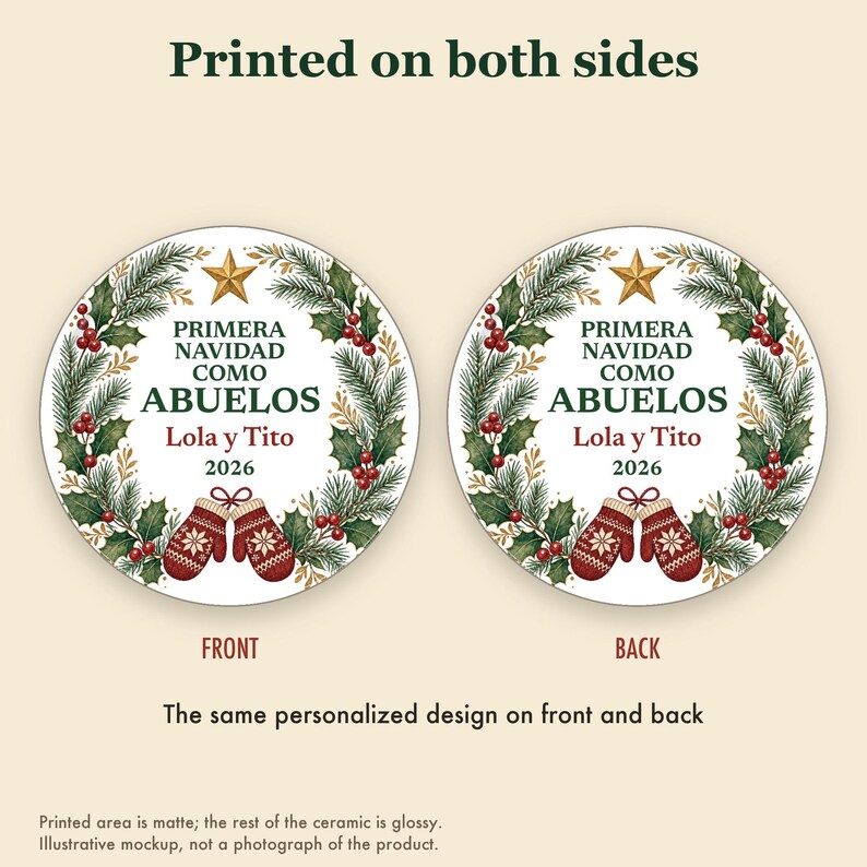 Primera Navidad Como Abuelos Ornament, Spanish Grandparents Names Ceramic 2026 image 8