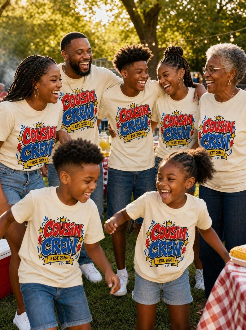 Custom Cousin Crew Reunion T Shirt 2026, Personalized Family Matching Tee, Squad Gift Top Design, Celebration Keepsake Apparel Piece image 1