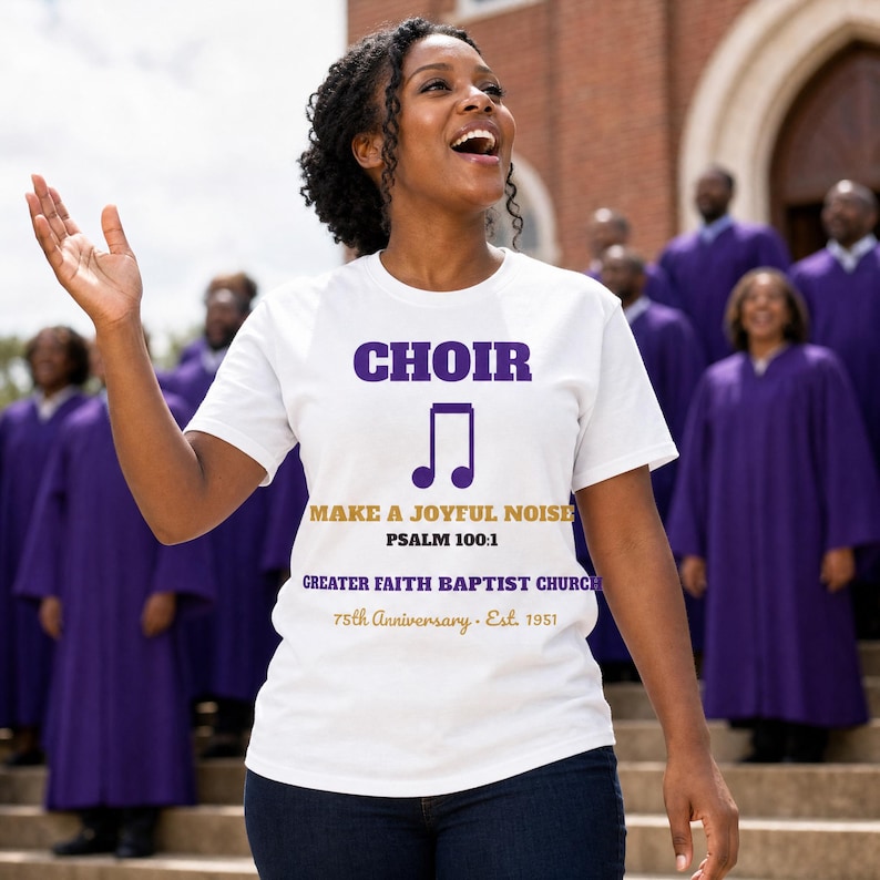 Personalisiertes Chor-Shirt | Individueller Chorname & Jahr, T-Shirt für das Lobpreisteam Bild 1