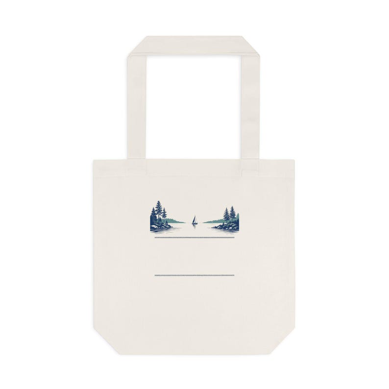 Personalized Lake House Tote Bag for Family Reunion, Custom Family Name Year Location Gift, Beach Vacation Carryall, Cotton Eco Bag image 1