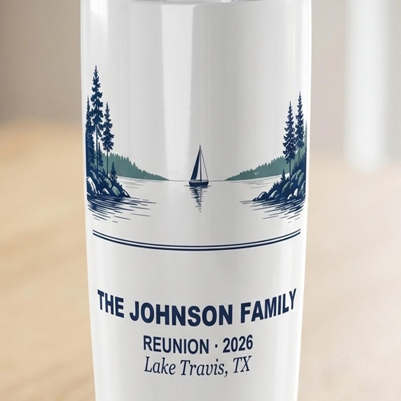 Personalized Family Reunion Tumbler 20oz Lake House Travel Cup with Custom Name 2026 image 2