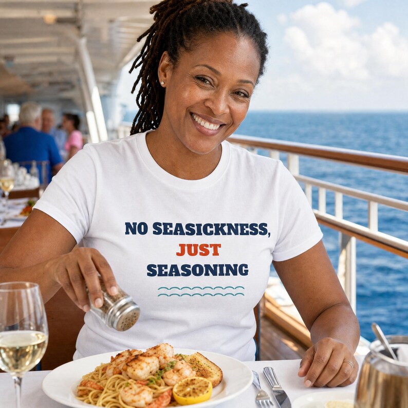 No Seasickness Just Seasoning Shirt, Funny Family Cruise Tee bild 1