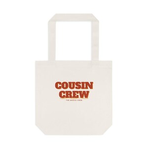 Personalisierte Canvas-Tragetasche „Cousin Crew“ für das Familientreffen 2026, individuelle Geschenktasche für das Treffen, robuste Baumwolltasche mit Namen, Erinnerungstasche für das Treffen Bild 2