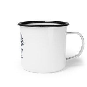 Taza personalizada para reunión familiar, taza de café esmaltada con el lema "Raíces profundas", regalo personalizado para la reunión familiar de 2026, recuerdo de la reunión familiar, taza para acampar. imagen 4