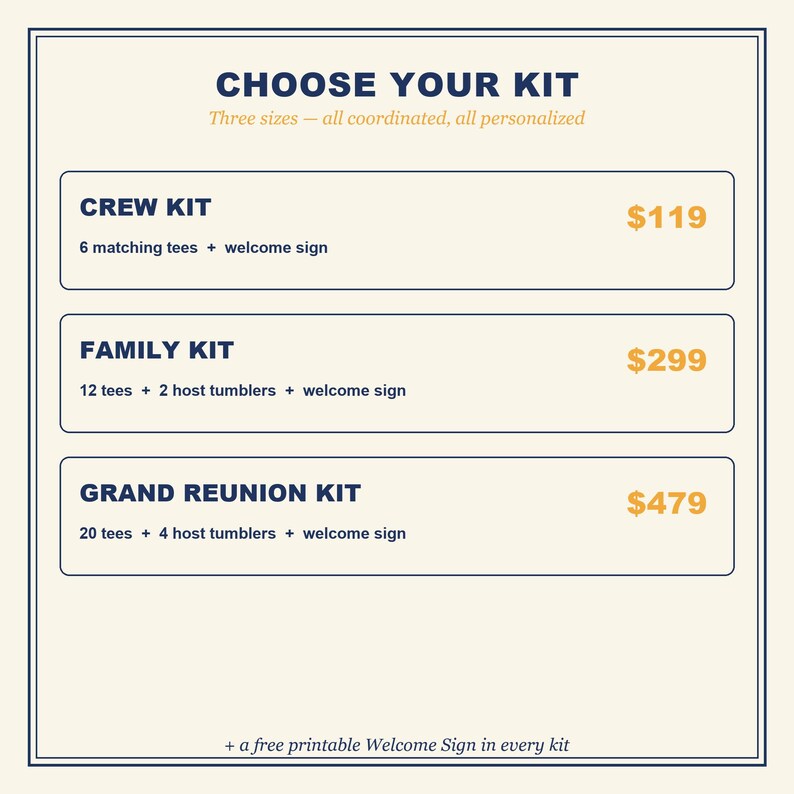 Gepersonaliseerde beker voor familiereünie met bijpassende T-shirts, welkomstbord evenementset | Aangepaste naamcadeaus afbeelding 2