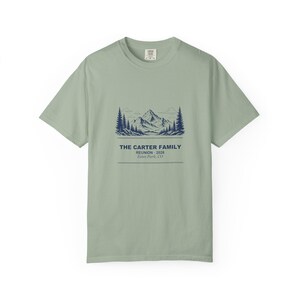 T-shirt personnalisé pour réunion de famille à la montagne, T-shirt personnalisé avec nom 2026, Vacances de groupe assorties, Cadeau pour réunion de famille, Vêtements pour voyage d'été image 4
