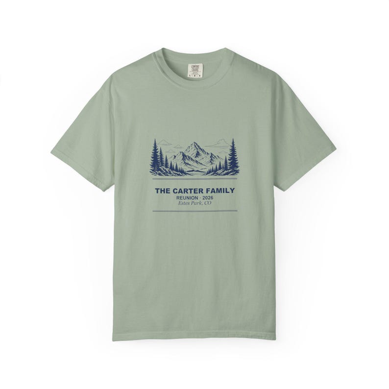 T-shirt personnalisé pour réunion de famille à la montagne, T-shirt personnalisé avec nom 2026, Vacances de groupe assorties, Cadeau pour réunion de famille, Vêtements pour voyage d'été image 4