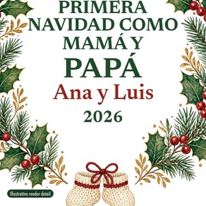 Primera Navidad Como Mama y Papa Ornament 2026, Spanish New Parents Names Ceramic Keepsake, Regalo Bebe image 4