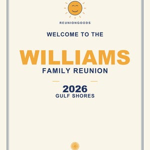 Custom Family Reunion Welcome Sign | Personalized Name, Year, Location (Digital Download) image 6