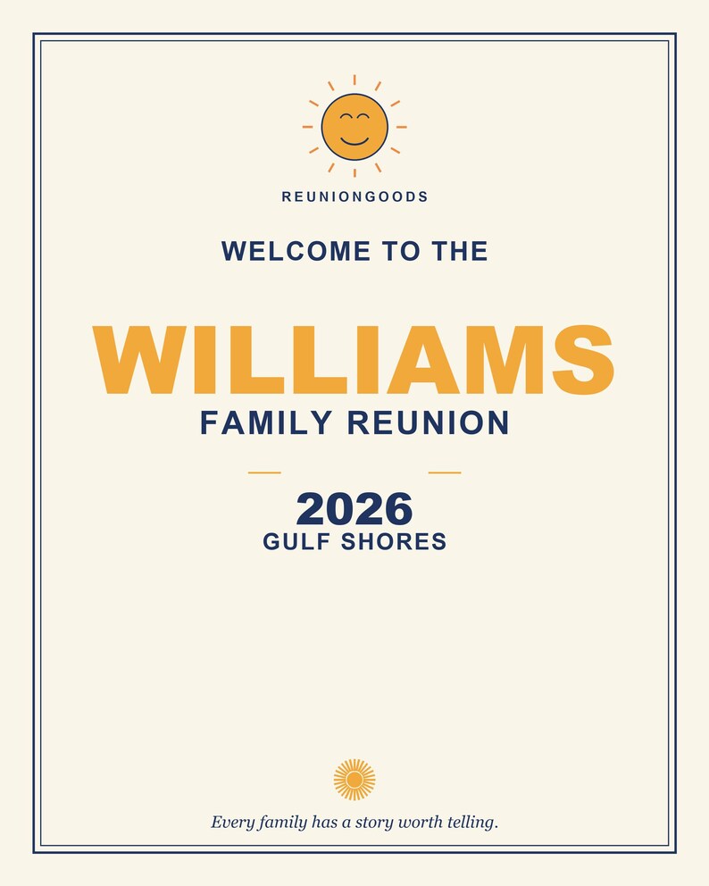 Custom Family Reunion Welcome Sign | Personalized Name, Year, Location (Digital Download) image 6