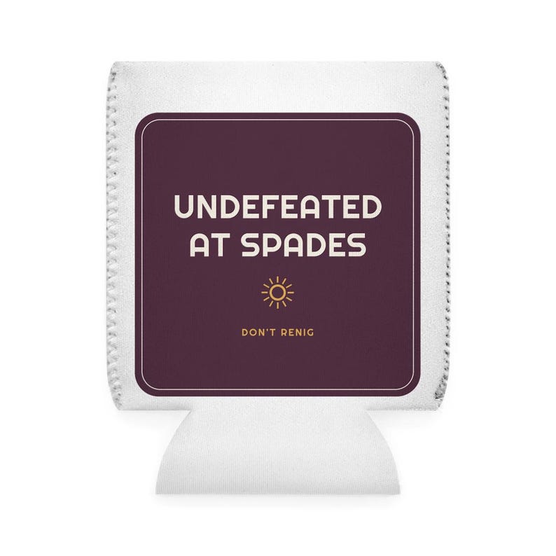 Undefeated At Spades Funny Koozie, Family Reunion Can Cooler, Funny Cookout Gift image 2