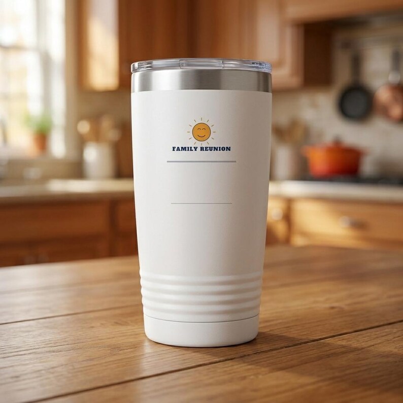 Bicchiere termico personalizzato per la riunione di famiglia del 2026, con nome personalizzato, capacità 20 oz (590 ml), ideale come regalo coordinato per la riunione. immagine 2