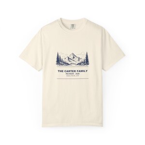T-shirt personnalisé pour réunion de famille à la montagne, T-shirt personnalisé avec nom 2026, Vacances de groupe assorties, Cadeau pour réunion de famille, Vêtements pour voyage d'été image 3