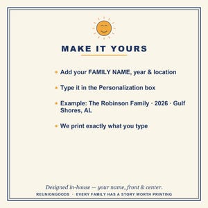 Family Reunion Shirt Personalized Gulf Shores 2026, Custom Name Matching Group Tee Bild 4