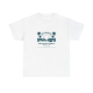Camiseta personalizada para reunión familiar en Florida 2026, camiseta personalizada para vacaciones grupales con nombres a juego. imagen 3