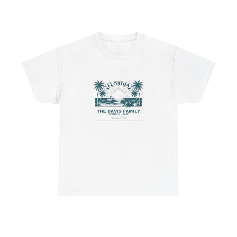 Camiseta personalizada para reunión familiar en Florida 2026, camiseta personalizada para vacaciones grupales con nombres a juego. imagen 3