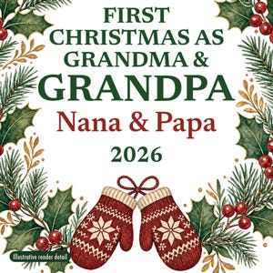 First Christmas as Grandma and Grandpa Ornament 2026, Personalized New Grandparents Names Ceramic Keepsake image 4