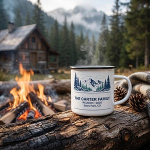 Personalized Mountain Family Reunion Enamel Mug 2026 Camp Cup image 6