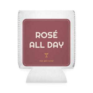 Rose All Day Koozie - Funny Wine Cooler for Rose Lovers, Party Gift, Personalized Custom Can Sleeve, Summer Drink Holder, Wedding Favor image 2