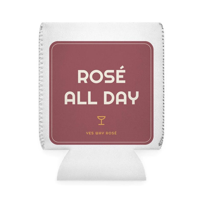Rose All Day Koozie - Funny Wine Cooler for Rose Lovers, Party Gift, Personalized Custom Can Sleeve, Summer Drink Holder, Wedding Favor image 2