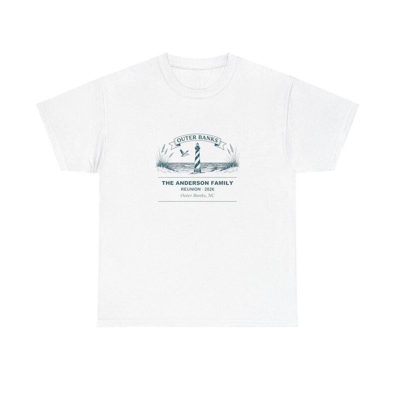 Personalized Family Reunion Shirt Outer Banks 2026, Custom Name Matching Group Tee, Beach Family Vacation Top, Coastal Reunion Gift image 3