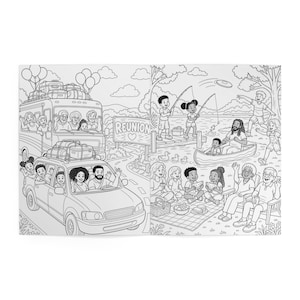 Family Reunion Coloring & Activity Book for Kids, Printed Reunion Favor, Kids Coloring Pages, Reunion Party Games, Family Reunion Gift Book image 4