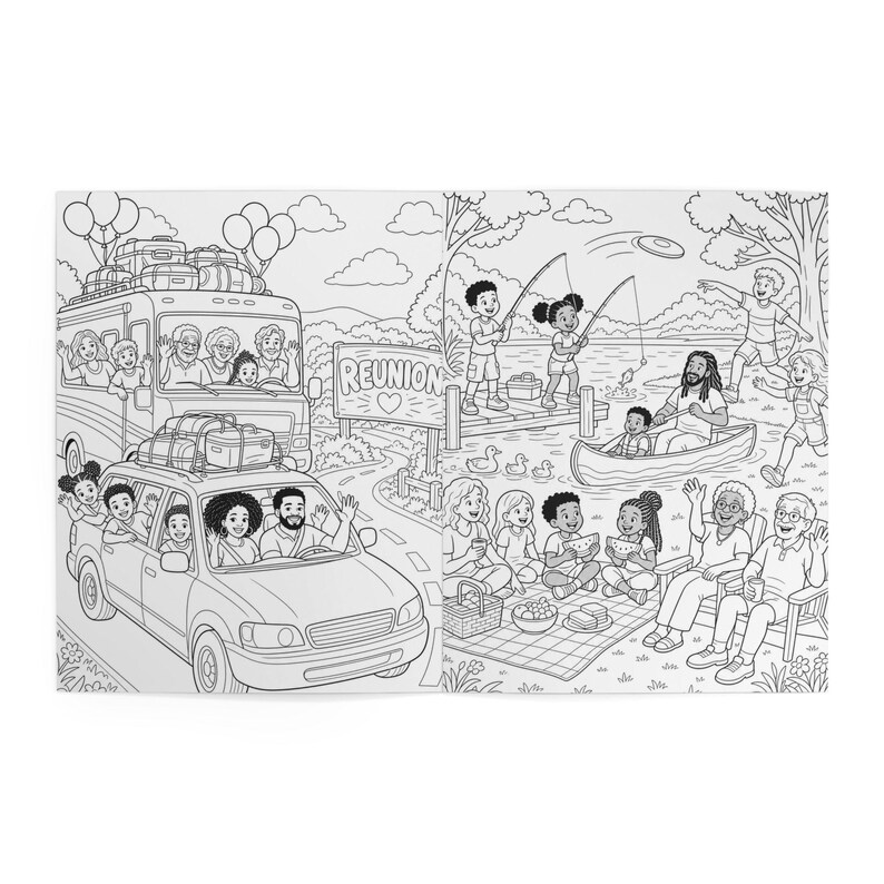 Family Reunion Coloring & Activity Book for Kids, Printed Reunion Favor, Kids Coloring Pages, Reunion Party Games, Family Reunion Gift Book image 4