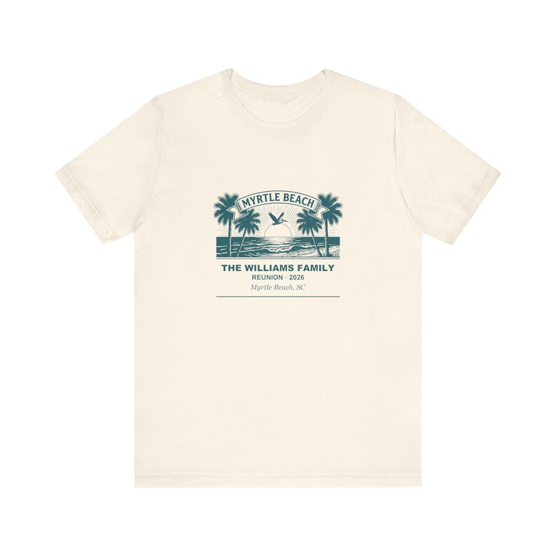 Myrtle Beach Family Reunion Shirt 2026, Personalized Custom Name Matching Family Tee, Reunion Vacation Group Tee, Beach Trip Family Gift zdjęcie 4