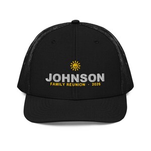 Custom Family Reunion Hat, Personalized Embroidered Trucker Cap with Name 2026 image 1