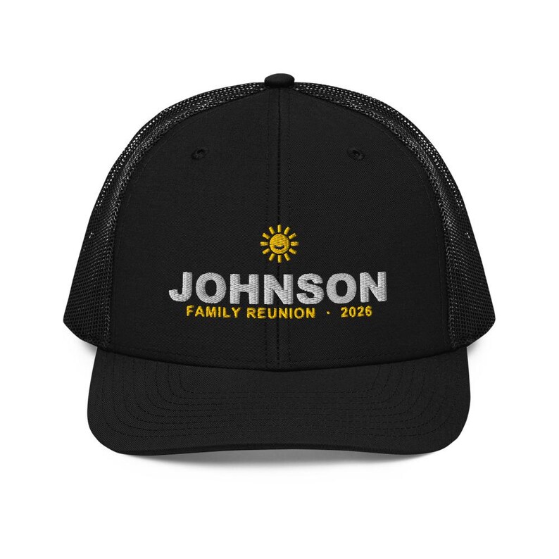 Custom Family Reunion Hat, Personalized Embroidered Trucker Cap with Name 2026 image 1