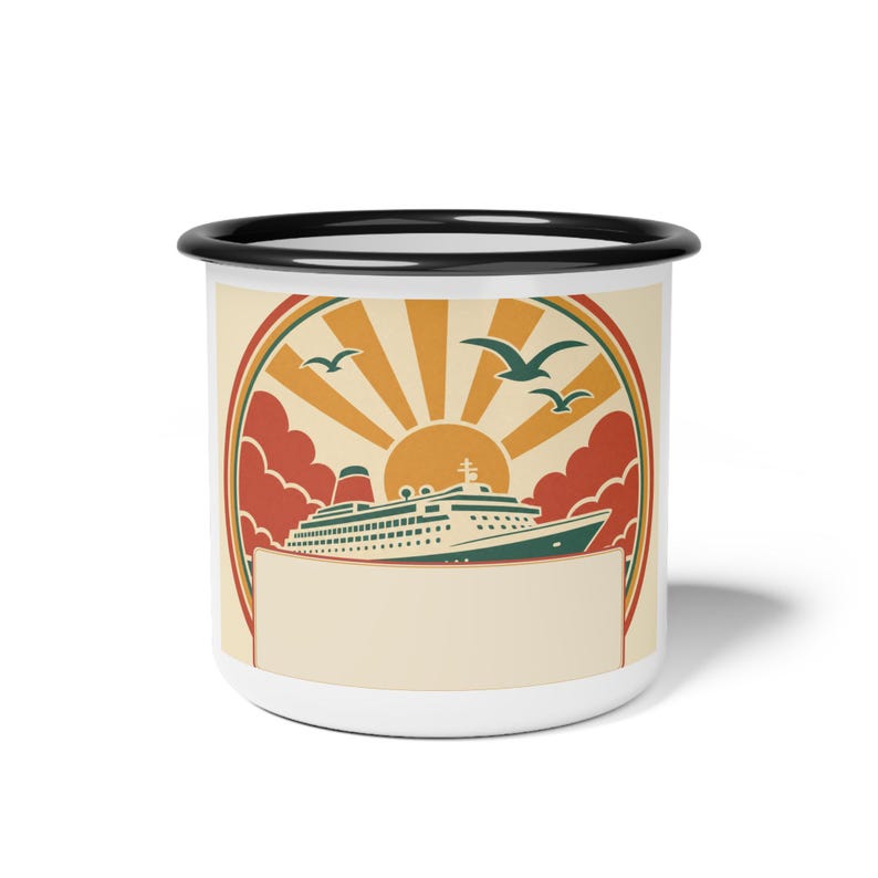Personalisierter Familienbecher für Kreuzfahrttreffen, individueller Name, Jahr, Stadt – Erinnerungsstück, Souvenir vom Kreuzfahrturlaub, Reise-Kaffeebecher als Geschenk, Gastgeschenk für Schiffstreffen Bild 2