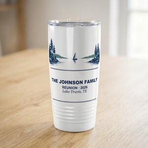 Personalized Family Reunion Tumbler 20oz Lake House Travel Cup with Custom Name 2026 image 1